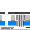 Konstal 102Na #2012 z MPK Wrocław. Skasowany już wóz, rysunek oddaje jego stan, gdy był fabrycznie nowy.