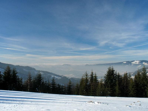 Widok z Hali Boraczej na Baranią Górę i Beskid Śląsko-Morawski #góry #BeskidŻywiecki