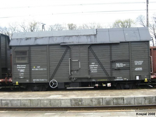 19.04.2008 (Czerwieńsk) Wagon roboczy z ZT Czerwieńsk w składzie towarowego.