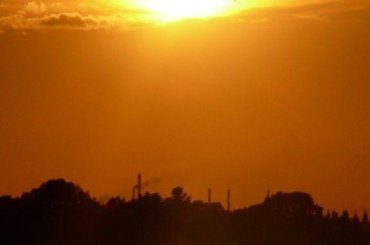 Niczym atomowy świt... #ZachódSłońca #jeziora #sunshine #atom #wybuch