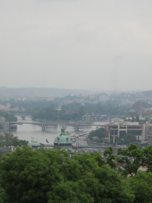 Praga - widok z wieży na Wełtawę