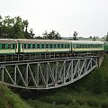 Raczki; pociąg na moście nad Rospudą #Raczki #palinocka #most #pociąg