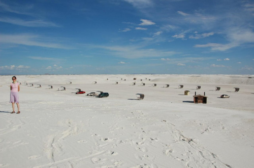 piknik eskimosów? ... tak się żeruje na piaskach White Sands niedaleko Alamagordo w New Mexico