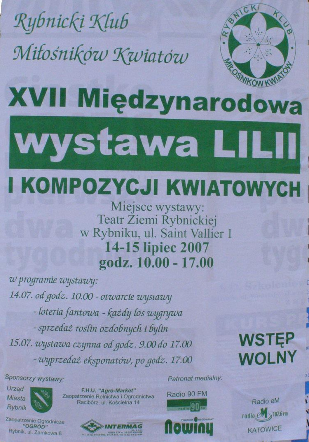 wystawa lilii i kompozycji kwiatowych Rybnik 2007 #lilie #lilia #wystawa #Rybnik #kwiaty