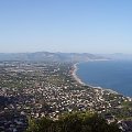 Widok z góry Circeo,,,w oddali widać miasteczko Terracina
