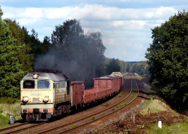 ST44-798 z TNGSc 7891 jedzie do Gorzowa Wlkp. 30.08.08r. Słońce sprzyjało. Stare Bielice. #gagarin #sztywniak #pociąg #brutto #lokomotywa #diesel #pkp #kolej