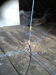 Antena CB - GP 1/4 fali z druta i powieszona na strychu Antena CB - GP 1/4 fali z druta i powieszona na strychu
