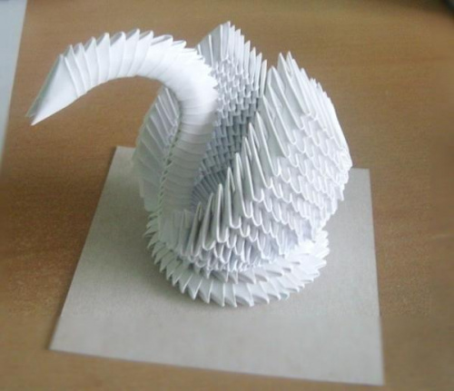 Łabędź origami modułowe 3d