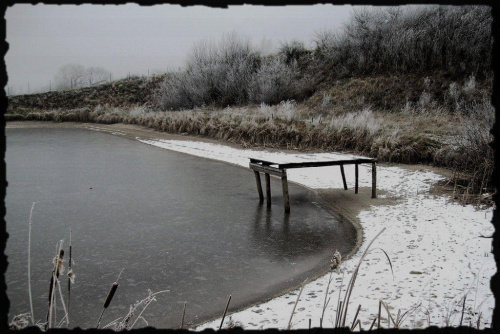 #zima #śnieg #lód #szron #most #staw #przyroda #krajobraz