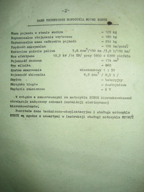Dane o WSK 175 KOBUZ i opis motoru