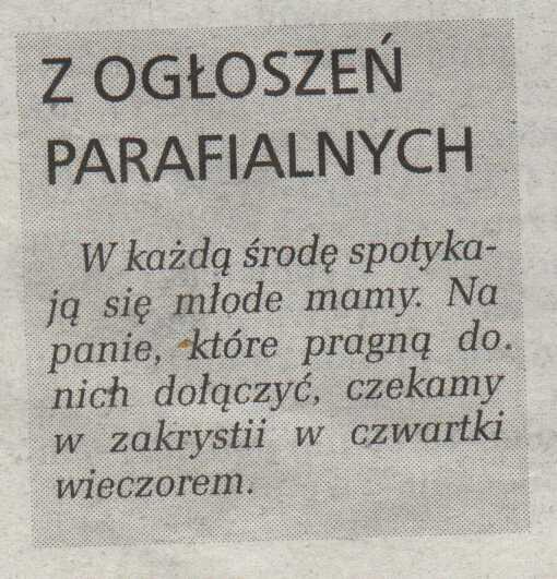 ogloszenie parafialne