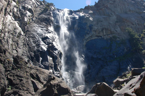 wodospad Bridaveil Fall bliżej (welon panny młodej ;), Yosemite NP - Kalifornia #usa #wycieczka