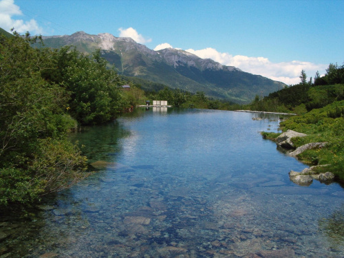 wypływ z Zielonego Stawu, w tle Tatry Bielskie #Tatry