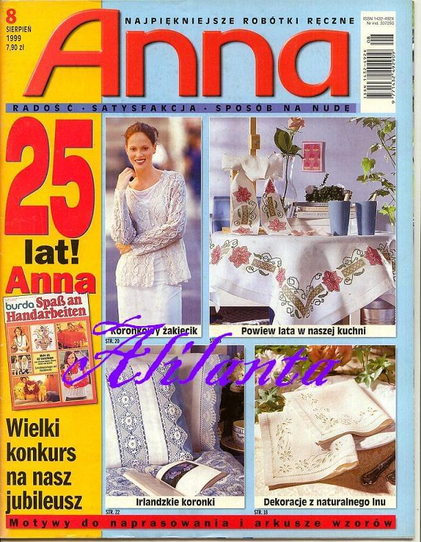 Anna 1999_08 #Anna #Burda #RobótkiRęczne #haft
