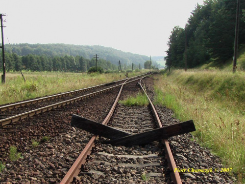Sam tor zabezpieczony podkładami kolejowymi, a zwrotnica zamnnięta na zamki kluczowe. #PKP #Wieżyca #lato #kolej